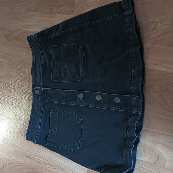 Madewell Dresses & Skirts - Madewell black button stretch denim mini skirt size 4